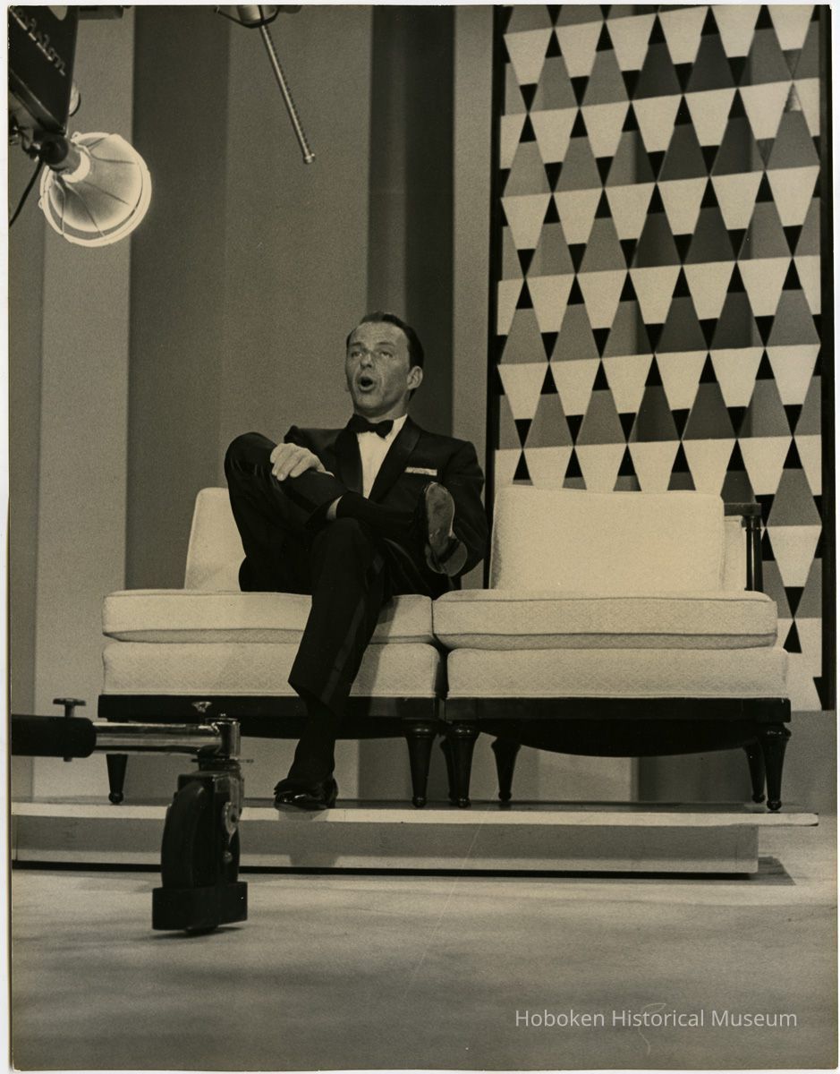 Sinatra on television set at Fountainbleu Hotel, Miami Beach, FL