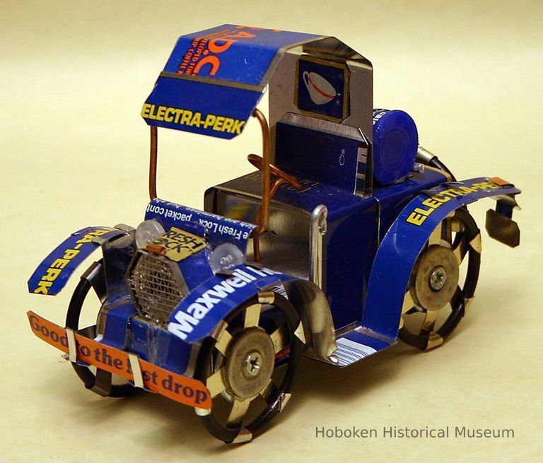 Sculpture: model car made from Maxwell House coffee cans, Hoboken, no date, ca. 1980's. picture number 1