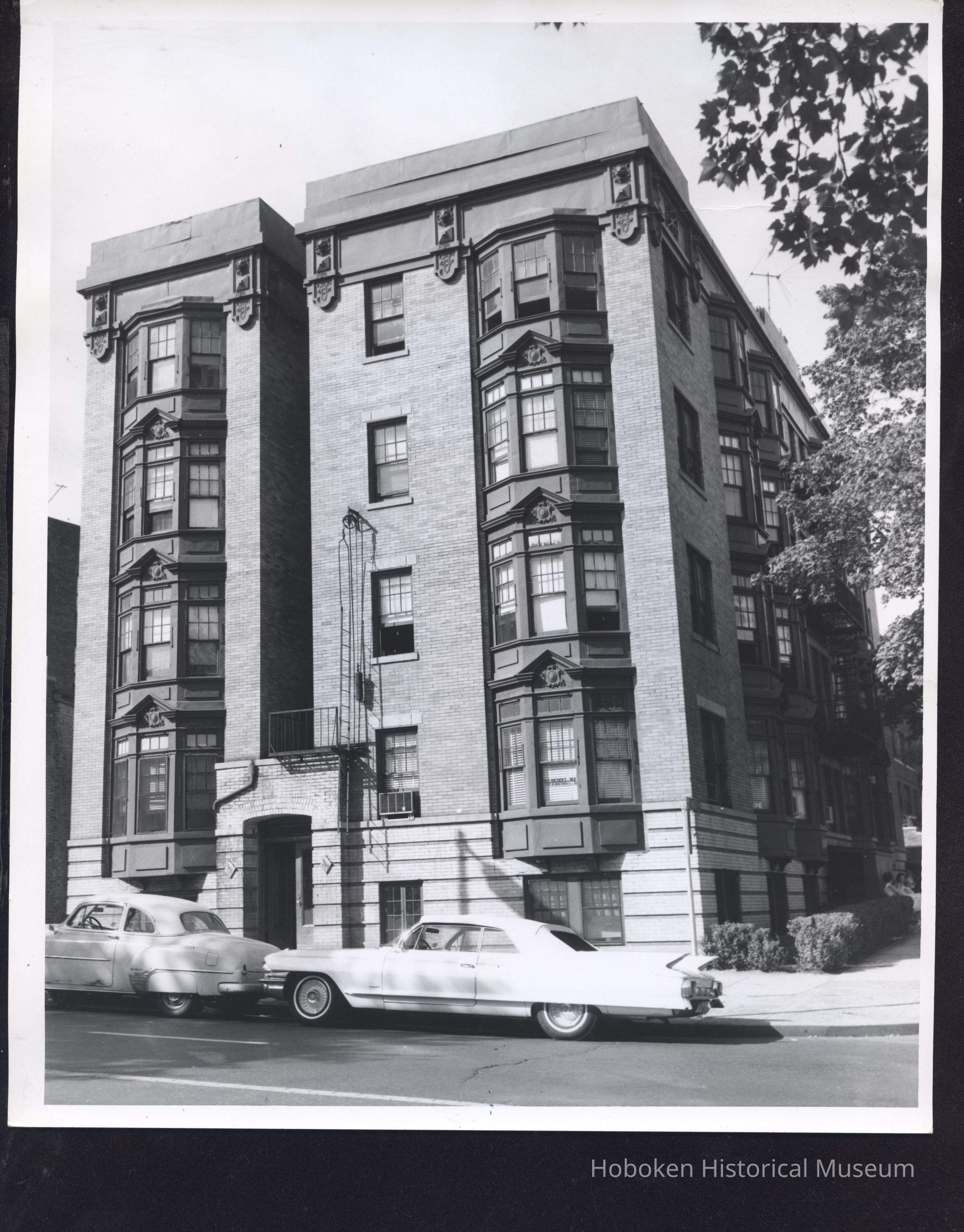 B&W photo of apartment building at 549-551 Clinton Avenue, Newark. picture number 1