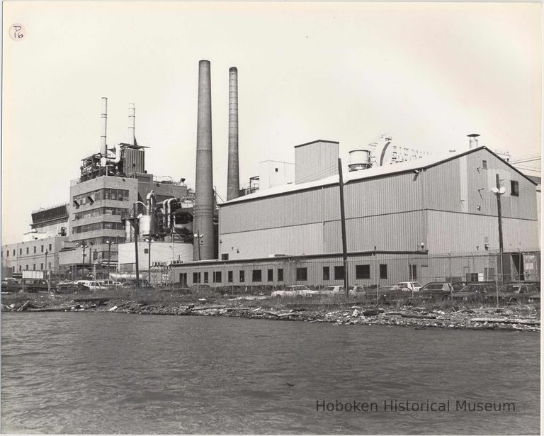 Digital image of B+W photo of the Hoboken waterfront, Hoboken, circa 1987. picture number 1