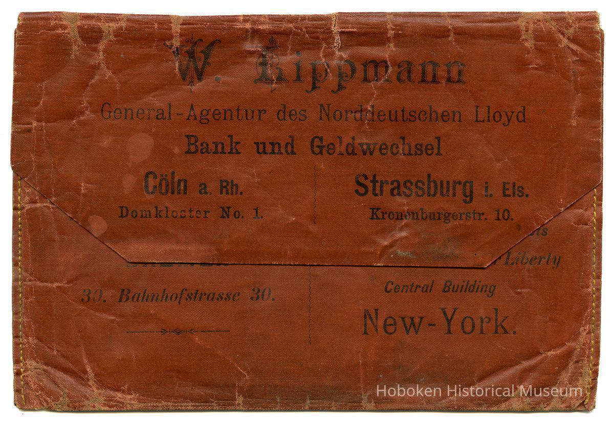 outside front, flap closed