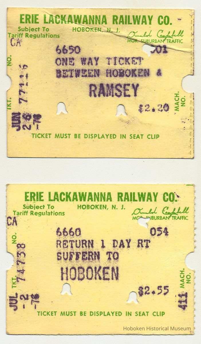 Tickets, 2: Erie Lackawanna Railway, between Hoboken & various stations; 1976. picture number 1