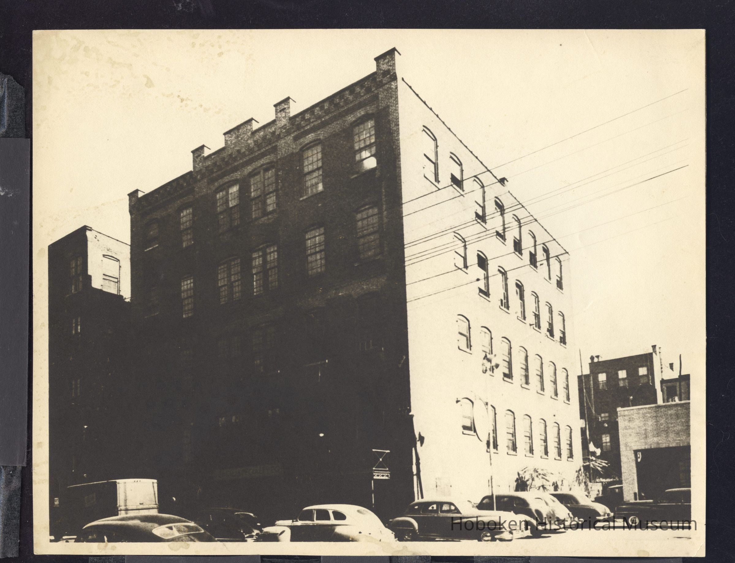 B&W photo of industrial building at 1015 Clinton Street, Hoboken. picture number 1