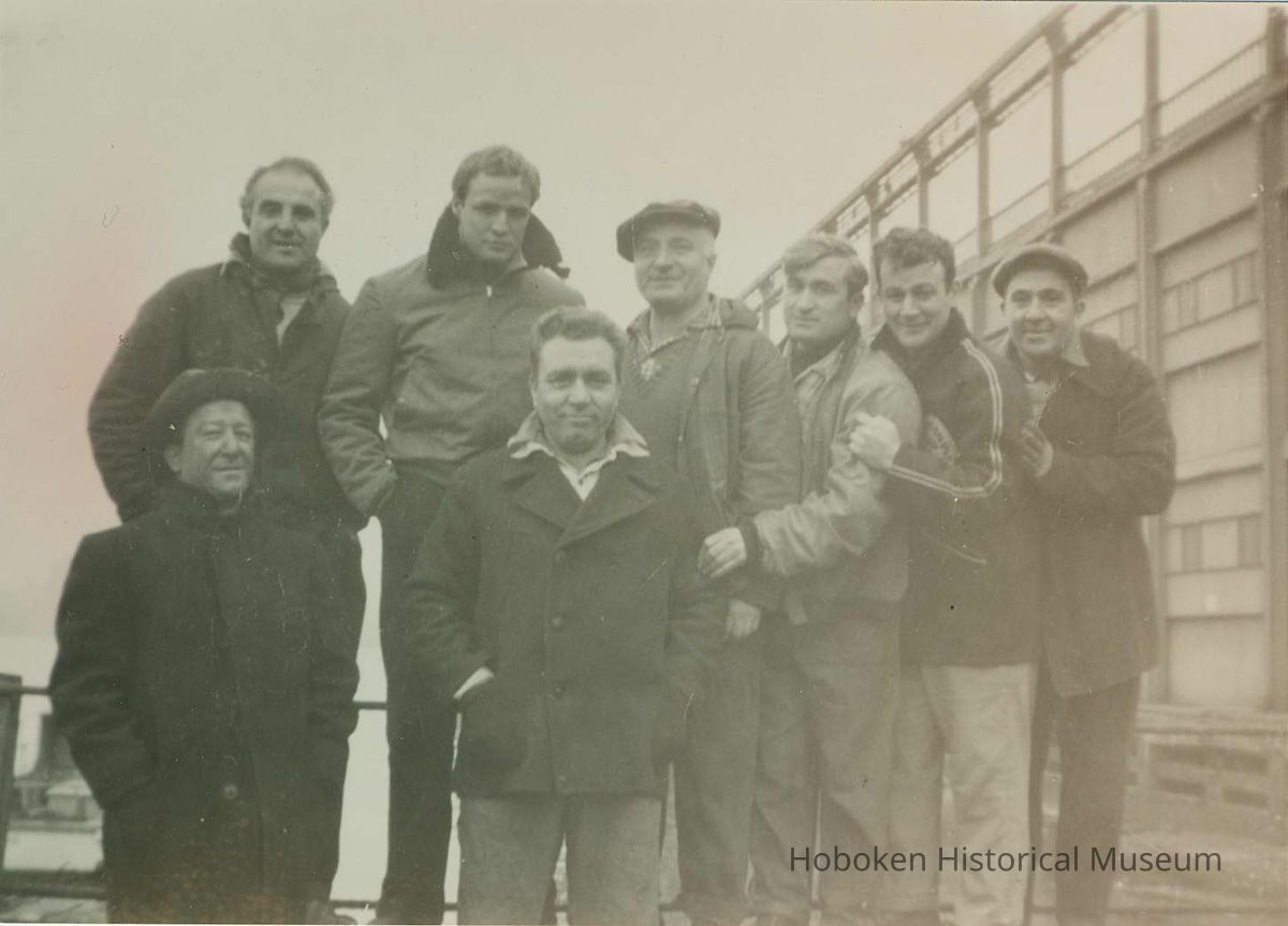 back row, second from left: Marlon Brando; with character actors & extras