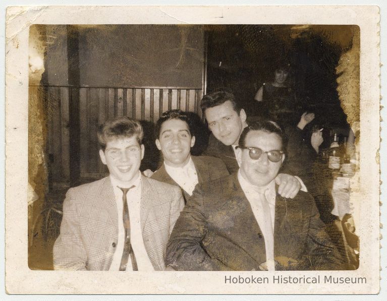 B+W photo of Donald Fontana & friends, Hoboken, n.d., circa 1980s. picture number 1