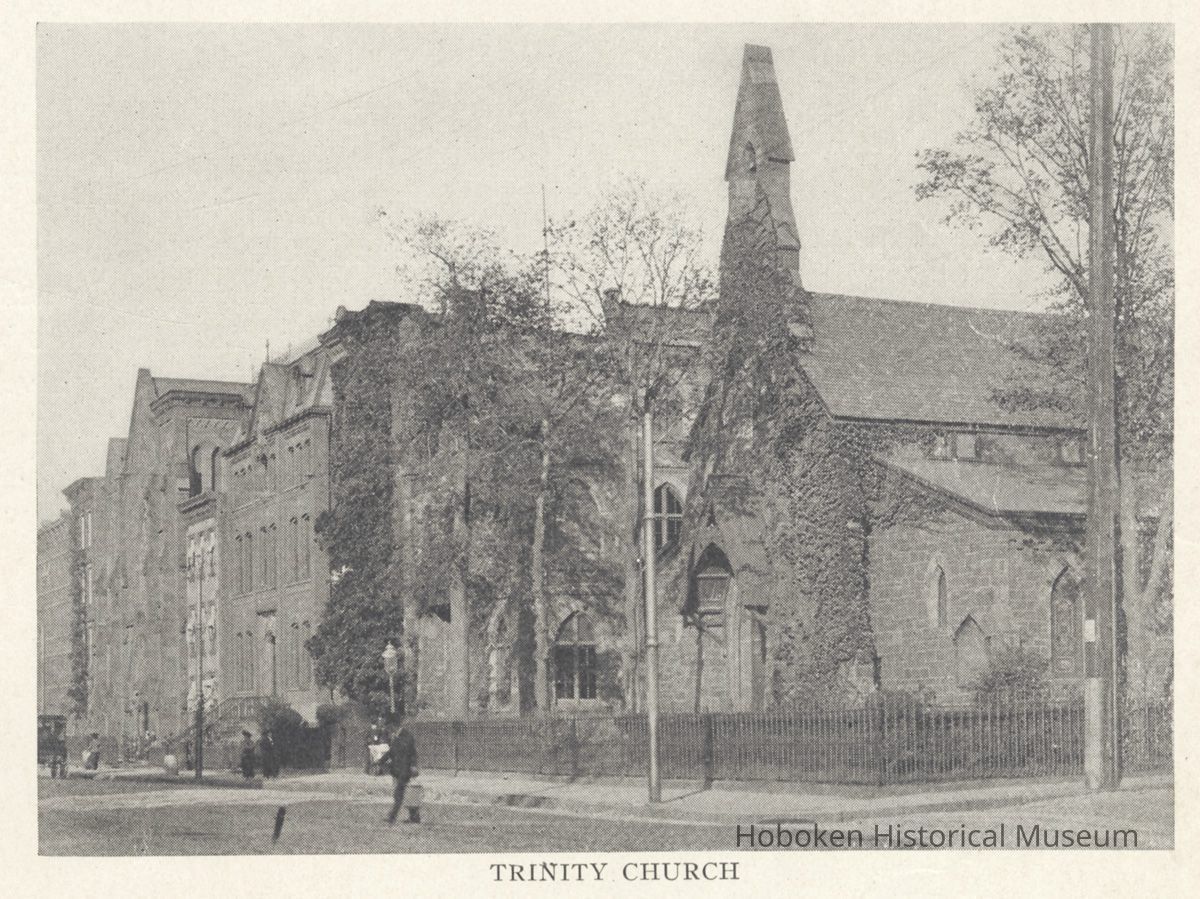 Printed B+W photograph of Trinity Church, 701 Washington St., Hoboken, no date, ca. 1906-1908. picture number 1