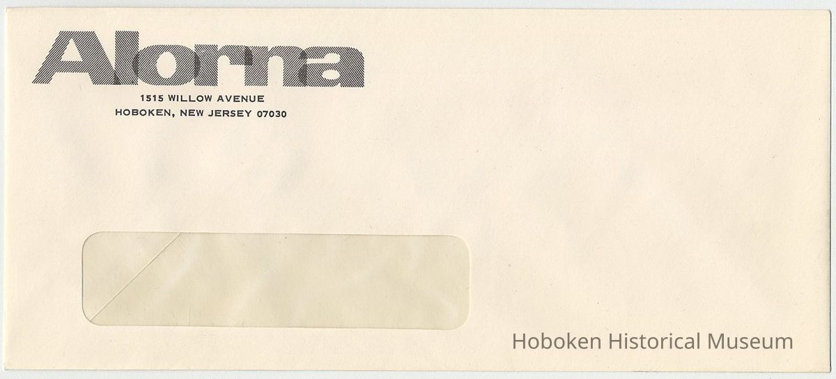 Printed envelope: Alorna [Coat Corp.], 1515 Willow Ave., Hoboken. N.d., ca. 1990s-2003. picture number 1