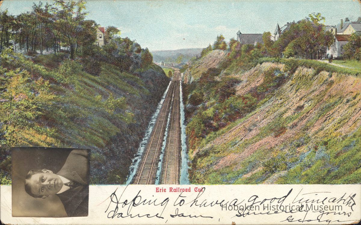 Postcard: Arlington, NJ, Erie Railroad Cut picture number 1