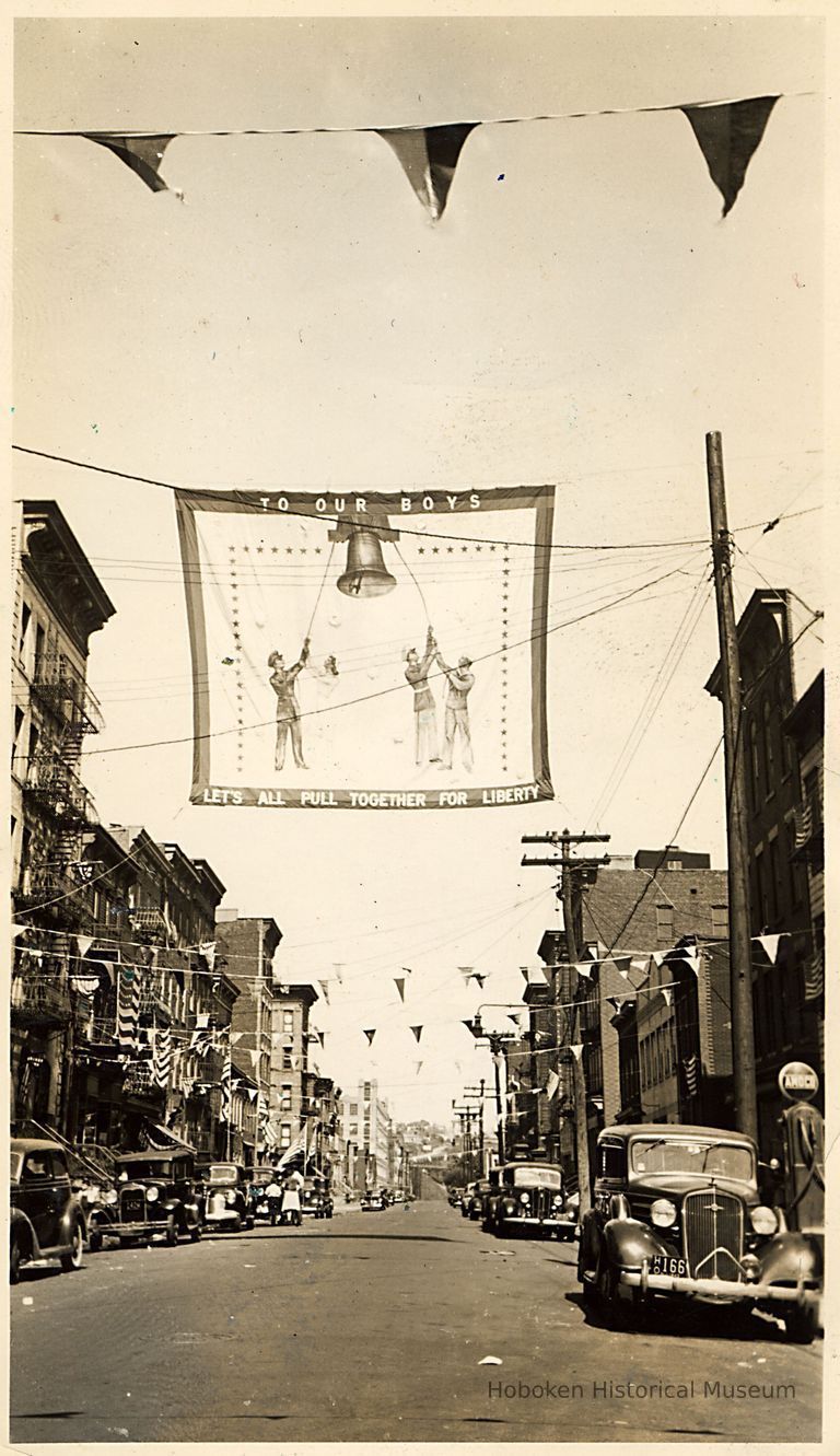 Digital image of B+W photograph of Monroe Street looking north from Fifth Street, Hoboken, no date, ca. 1942-1945. picture number 1