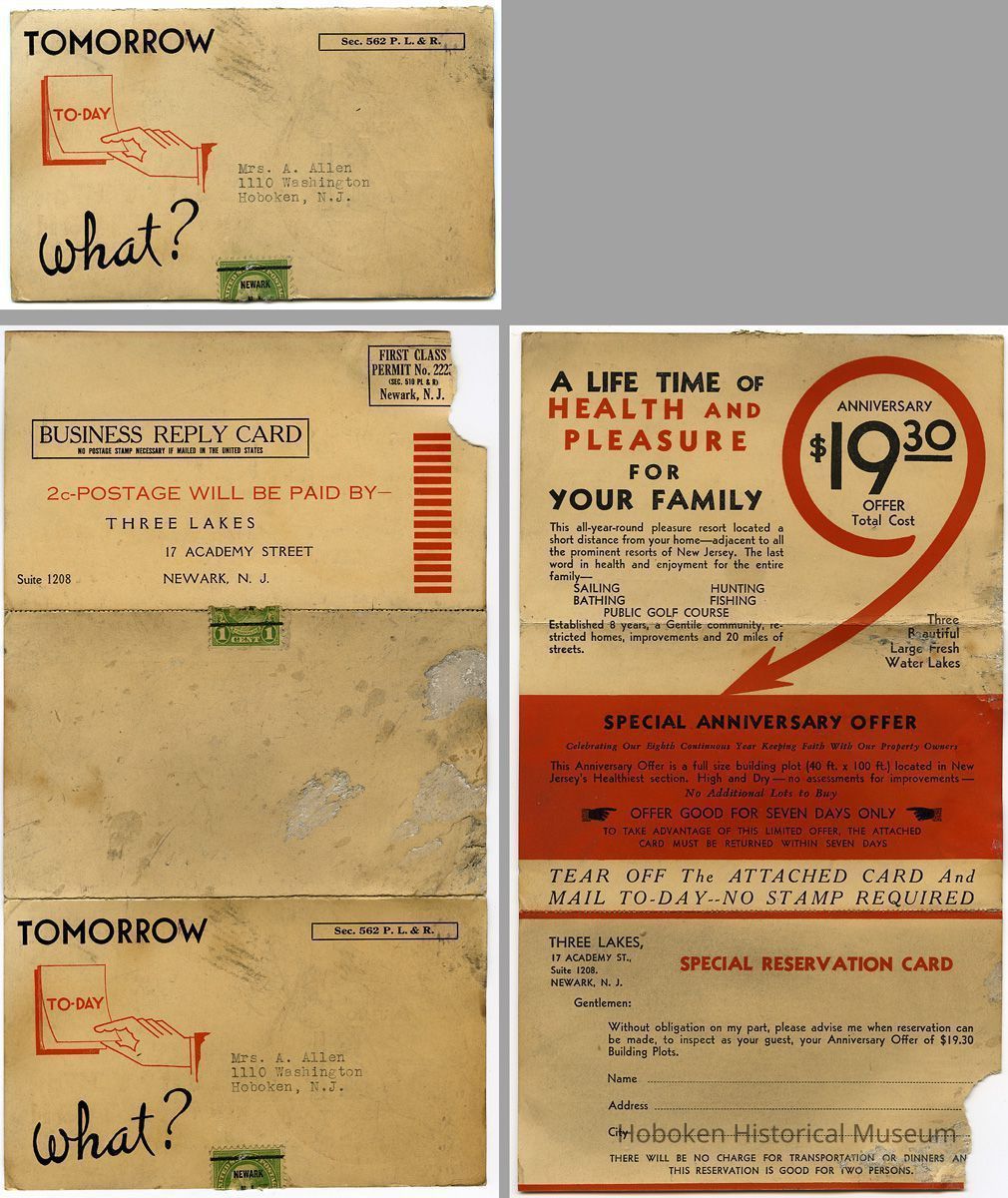 1: direct mail solicitation, real estate building plots for sale