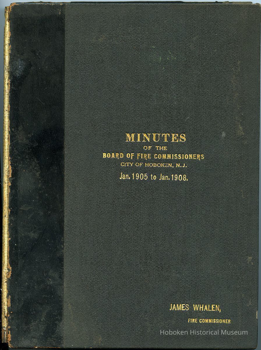front cover; James Whalen, Fire Commissioner