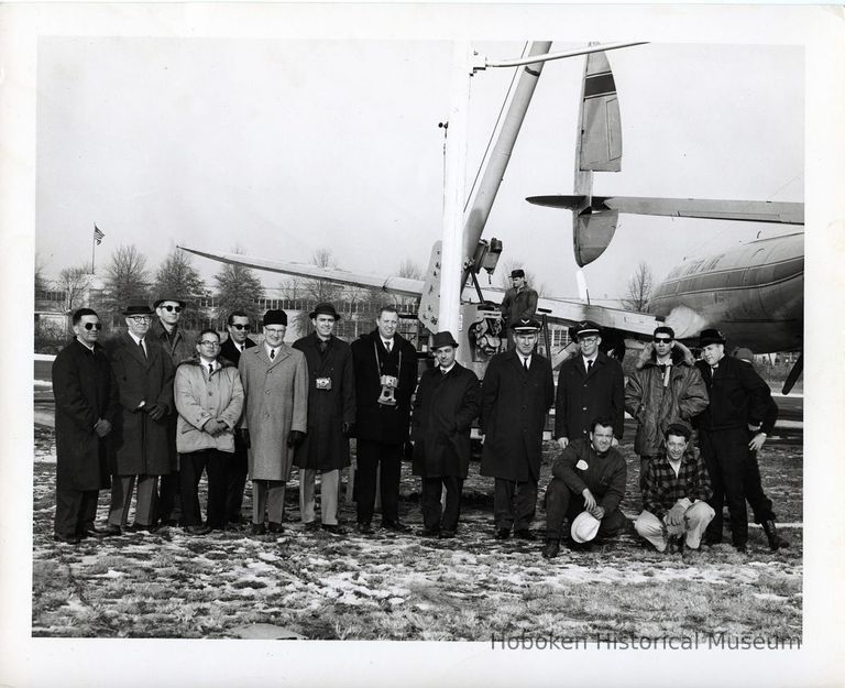 U.S. Testing, photo 1: wind load test, Fairfield Airfield; posed group