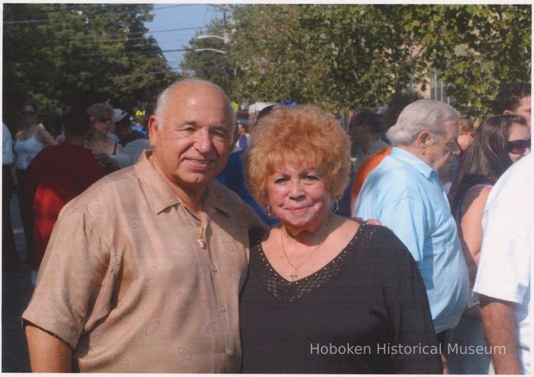 Color photo of Mike 'Brother' & Marie Yaccarino at Biggie's Clam Bar 60th anniversary, Hoboken, Sept. 17, 2006. picture number 1