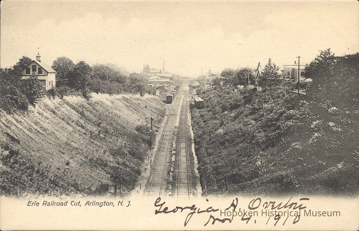 Postcard: Arlington, NJ, Erie Railroad Cut picture number 1