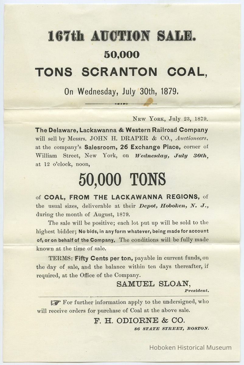 coal auction notice 1871