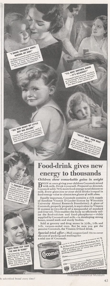 Cocomalt, Pictorial Review, Aug. 1933 (cropped to ad)