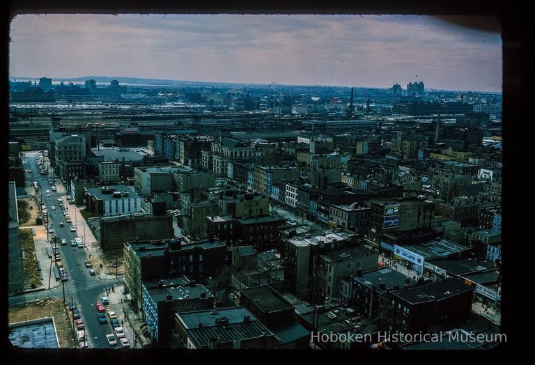 Color slide of aerial view from Hudson and 3rd looking S picture number 1