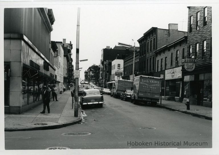 view east on First Street from Park Avenue