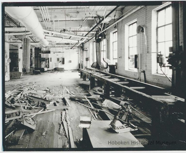 B+W photo of buildings, interiors and exteriors, of the Bethlehem Steel Shipyard, Hoboken Division, no date (ca 1990.) picture number 1