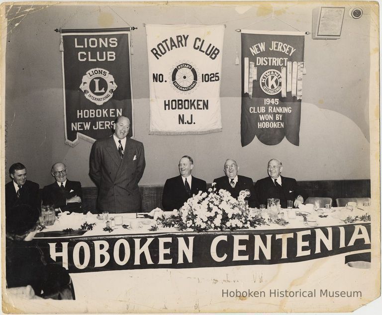 B+W photo of club luncheon on the occasion of the Centennial of Hoboken, Hoboken, 1955. picture number 1