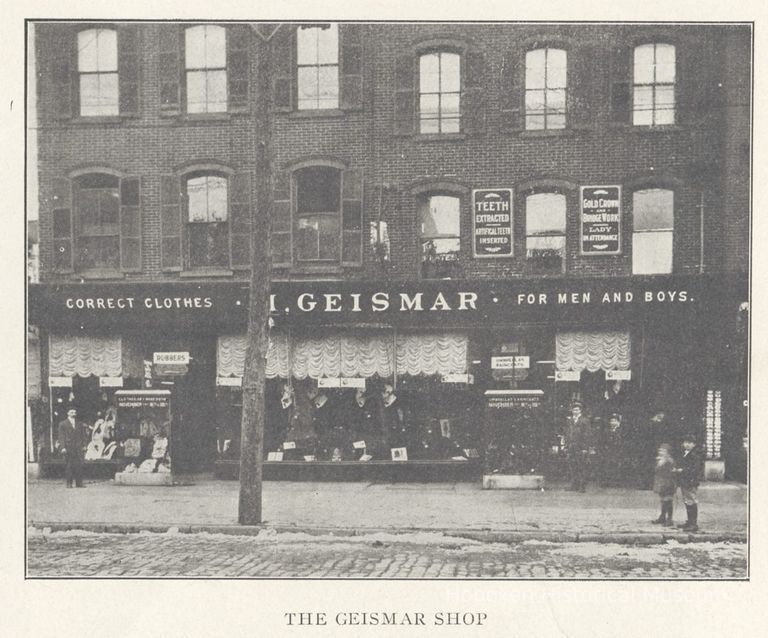 Printed B+W photograph of The 'Geismar Shop', 226-228 Washington Street, Hoboken, no date, ca. 1906-1907. picture number 1