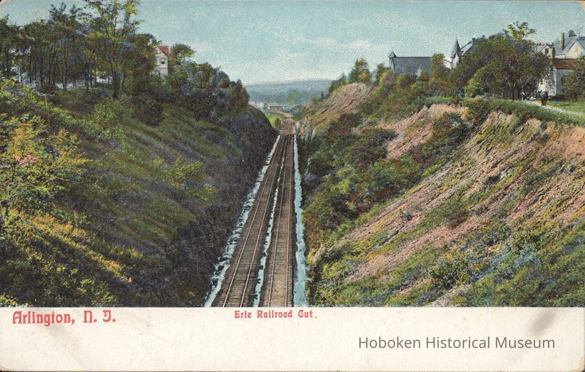 Postcard: Arlington, NJ, Erie Railroad Cut picture number 1
