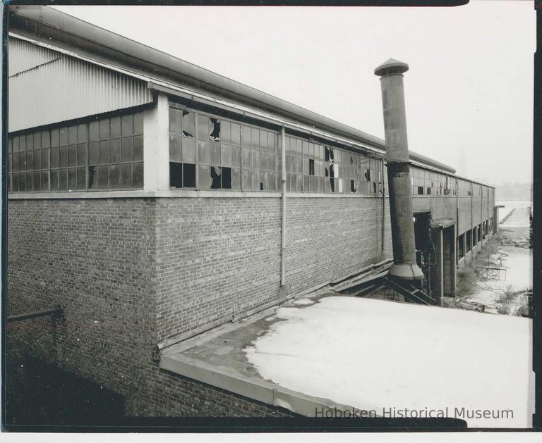 B+W photo of buildings, interiors and exteriors, of the Bethlehem Steel Shipyard, Hoboken Division, no date (ca 1990.) picture number 1