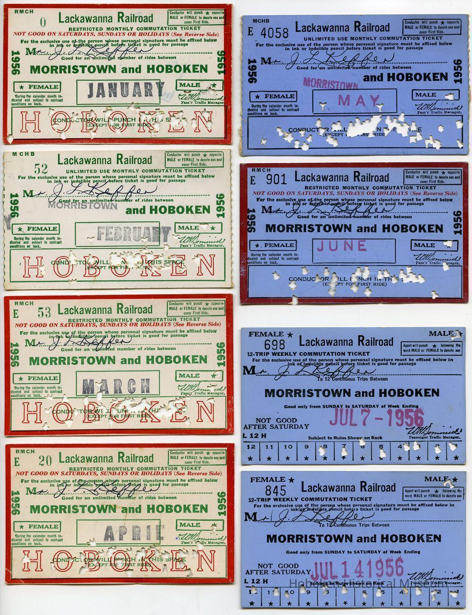 commutation tickets, 8, either monthly or weekly