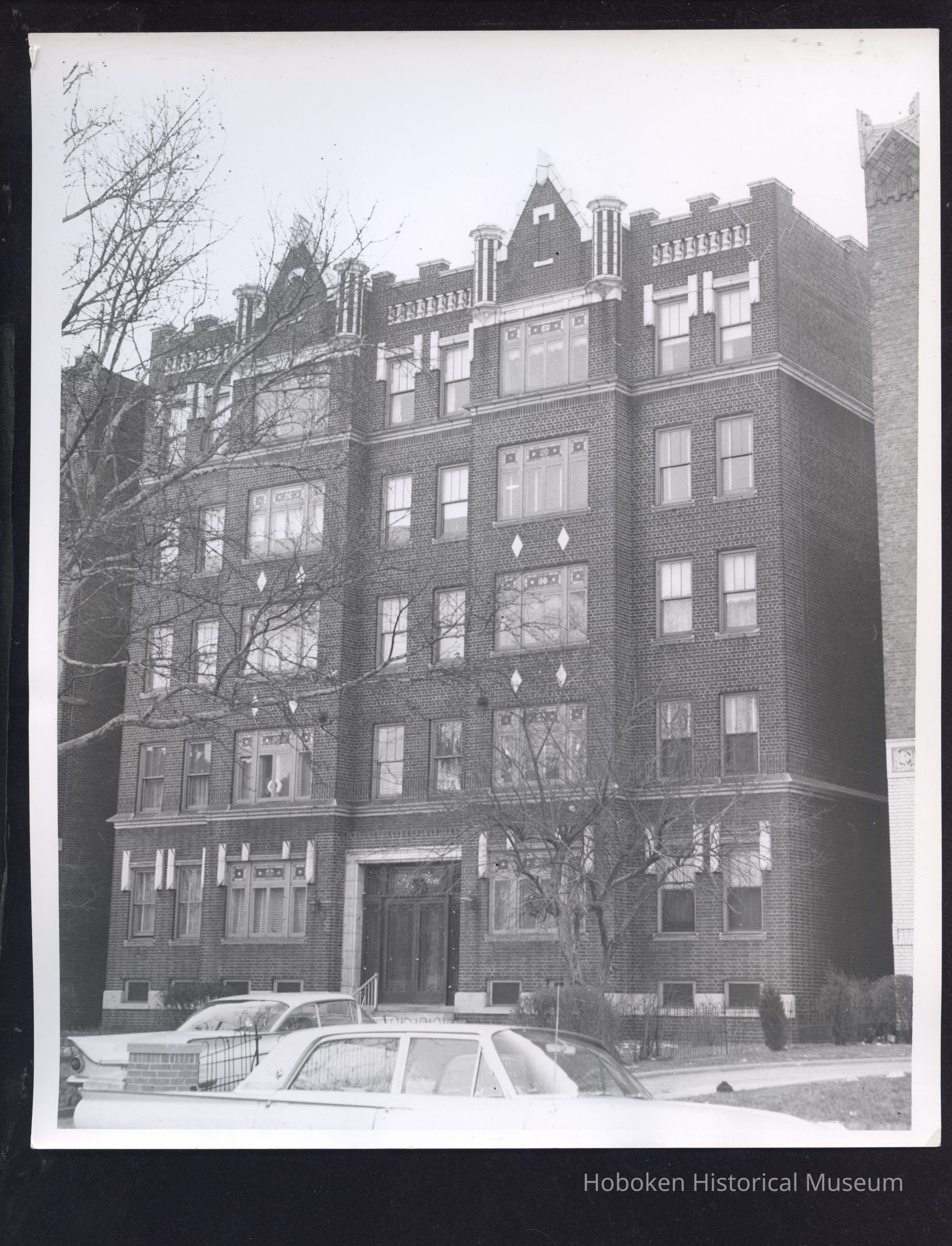 B&W photo of apartment building a 53 Duncan Avenue, Jersey City. picture number 1