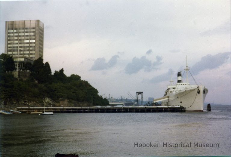 Photo 1: view north - northeast of S.S. Stevens at dock; Castle Point