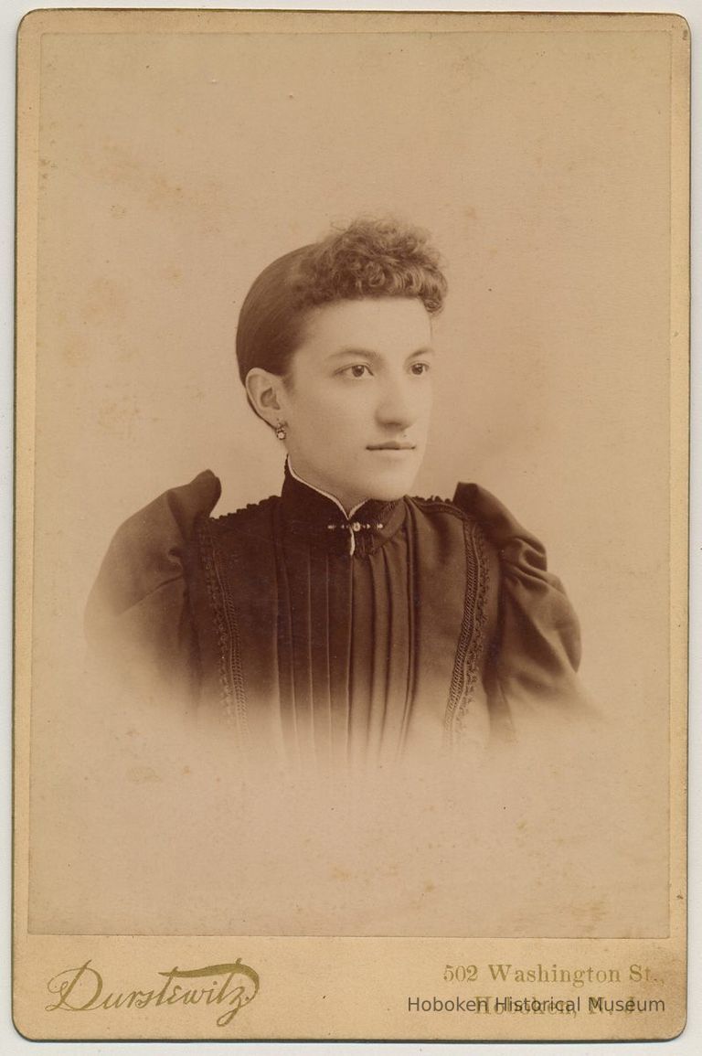 Cabinet photo of woman taken by [Christian] Durstewitz, 502 Washington St., Hoboken, n.d., ca. 1892-1900. picture number 1