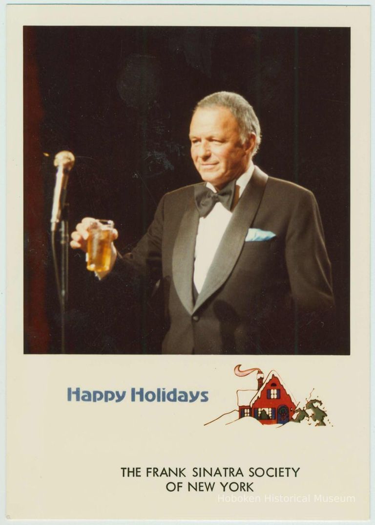 Color photo of Frank Sinatra on Christmas keepsake from The Frank Sinatra Society of New York, no place, Dec., 1980 picture number 1