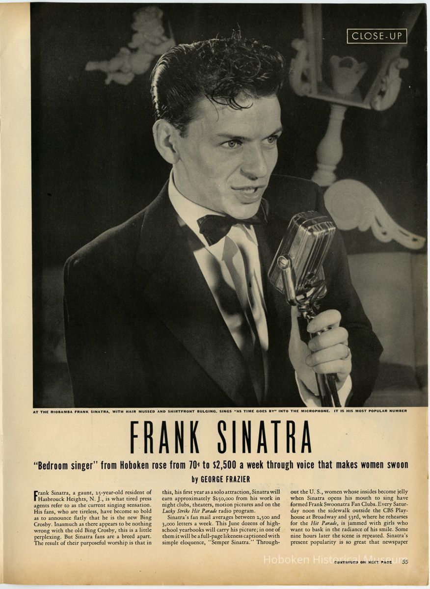 pg 55: Close-Up. Frank Sinatra. 