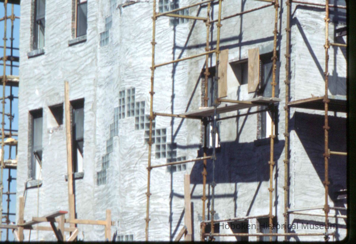 Color slide of building under renovation on or near Newark and Garden Sts., Hoboken, ca. 1984. picture number 1