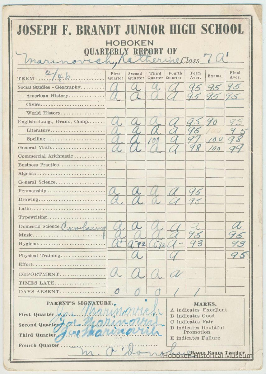 report card
