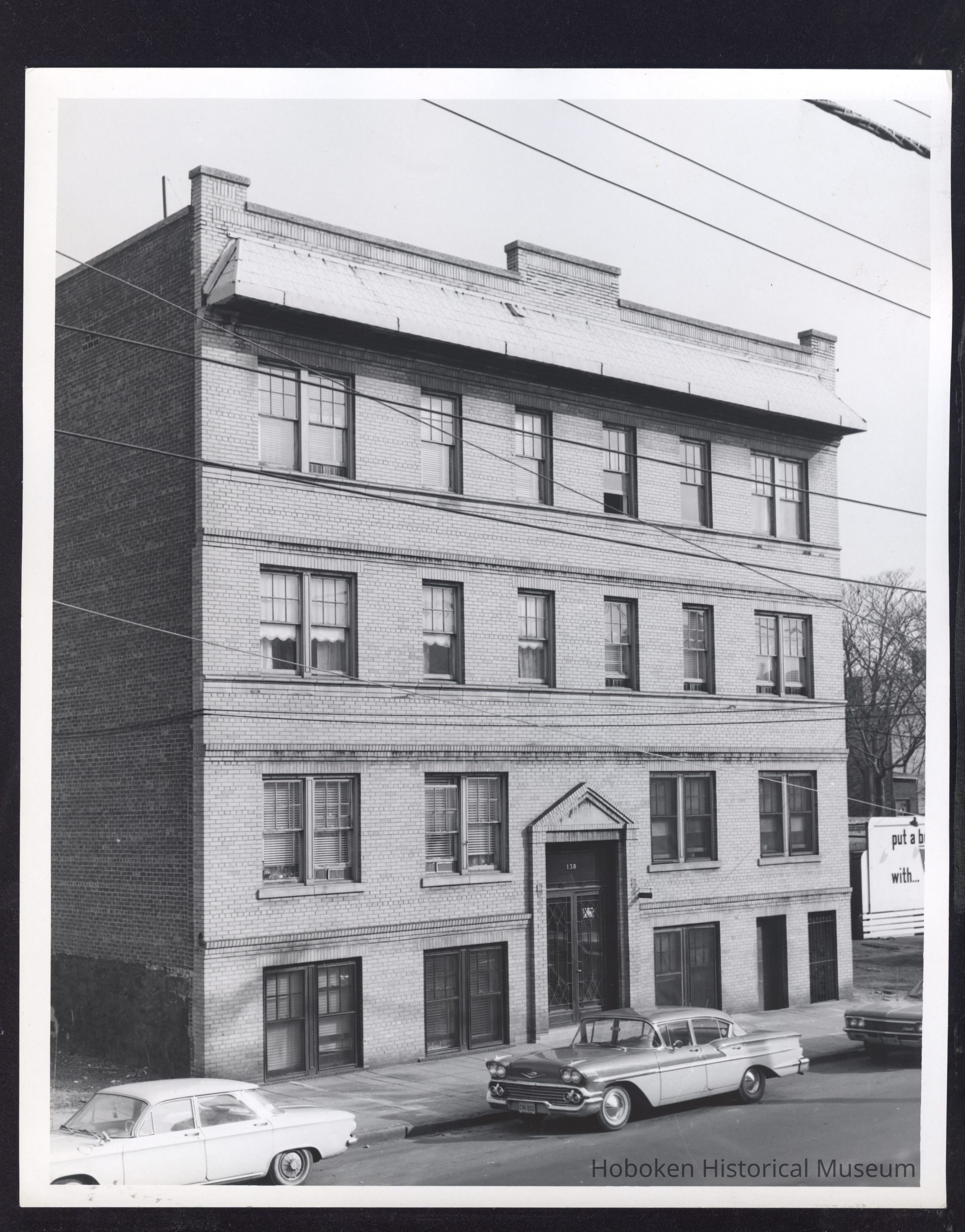B&W photo of apartment building at 138 Baldwin Avenue, Jersey City. picture number 1