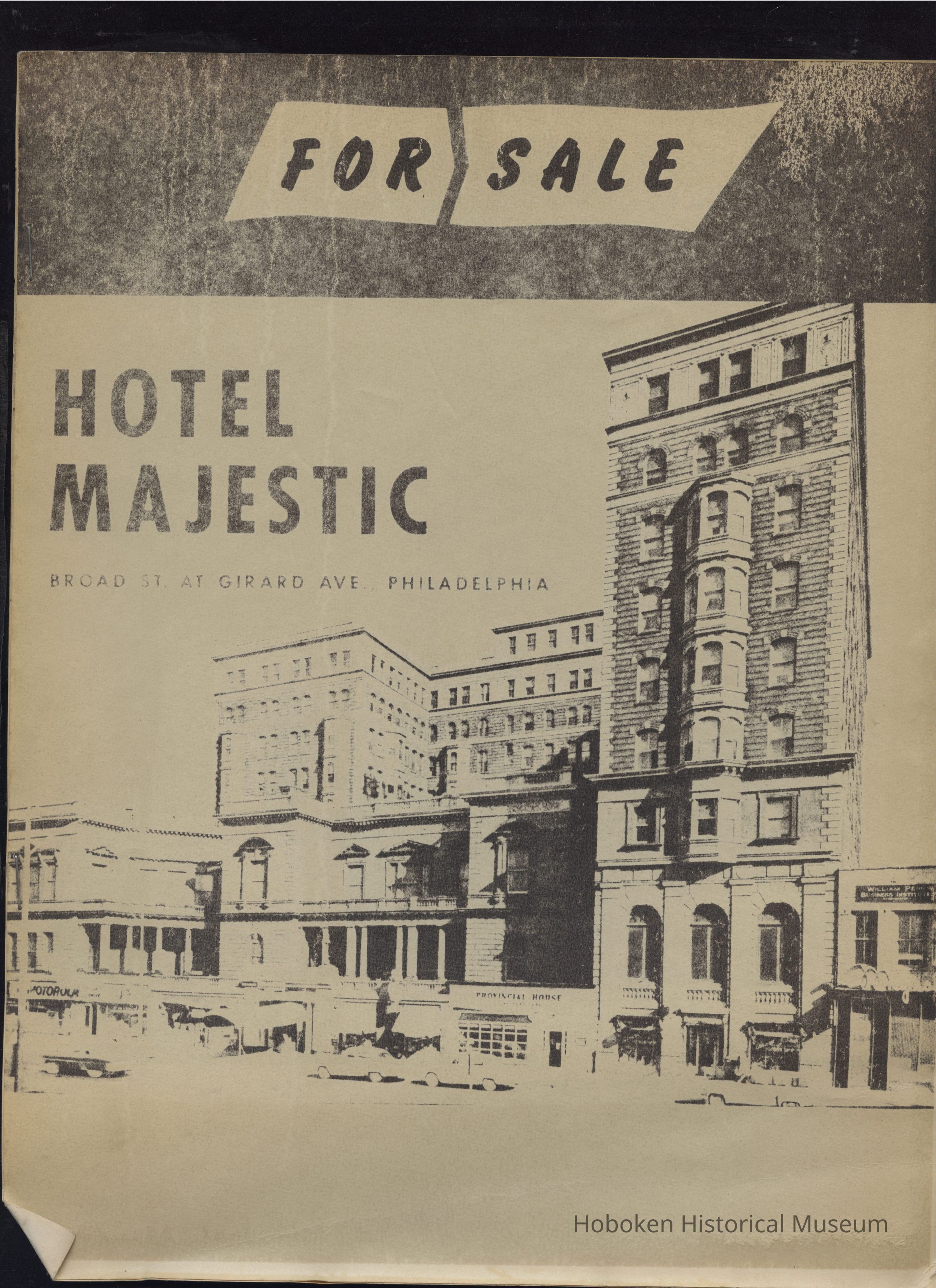 Advertising flier for the Hotel Majestic, Philadelphia, PA. picture number 1