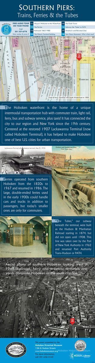 Southern Piers: Trains, Ferries & the Tubes; kiosk 1-1, Newark & FSD