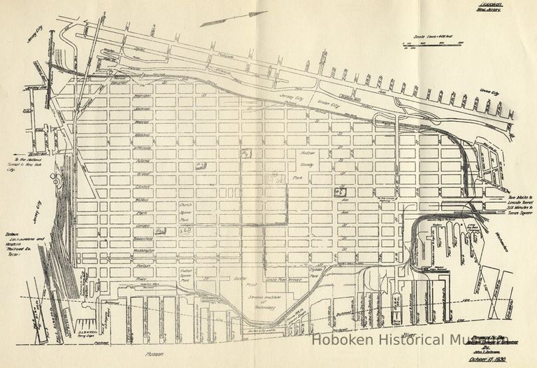 Map of Hoboken; Chamber of Commerce 1930.