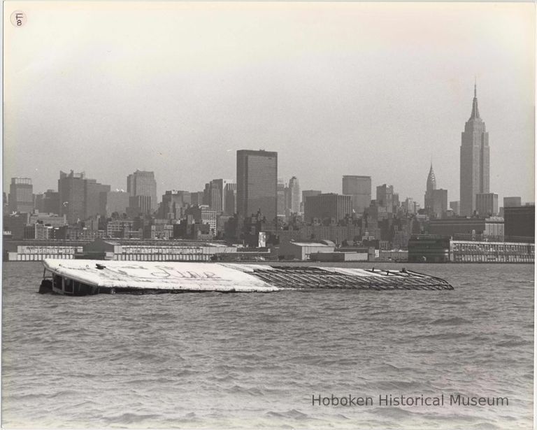 Digital image of B+W photo of the Hoboken waterfront, Hoboken, circa 1987. picture number 1