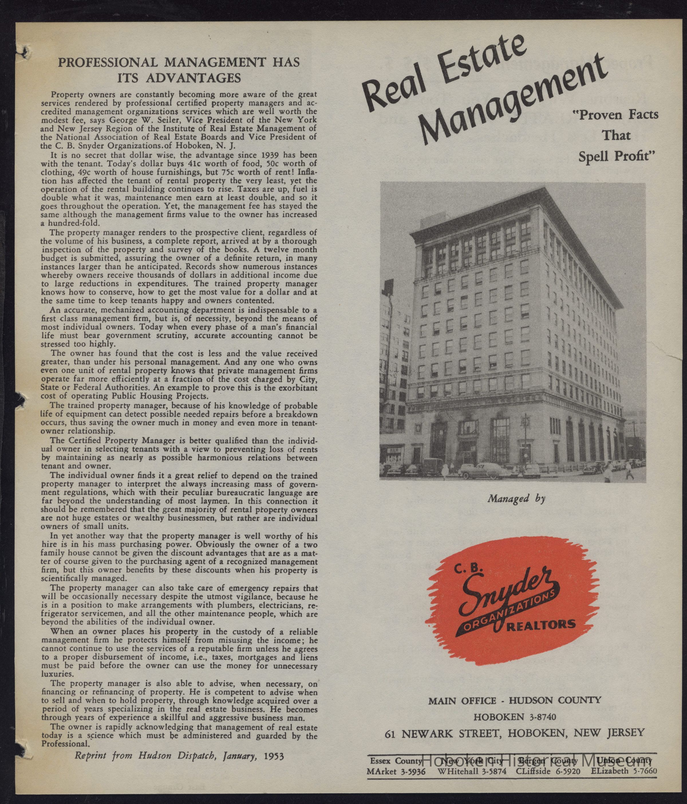 Advertising flier for real estate management services. picture number 1