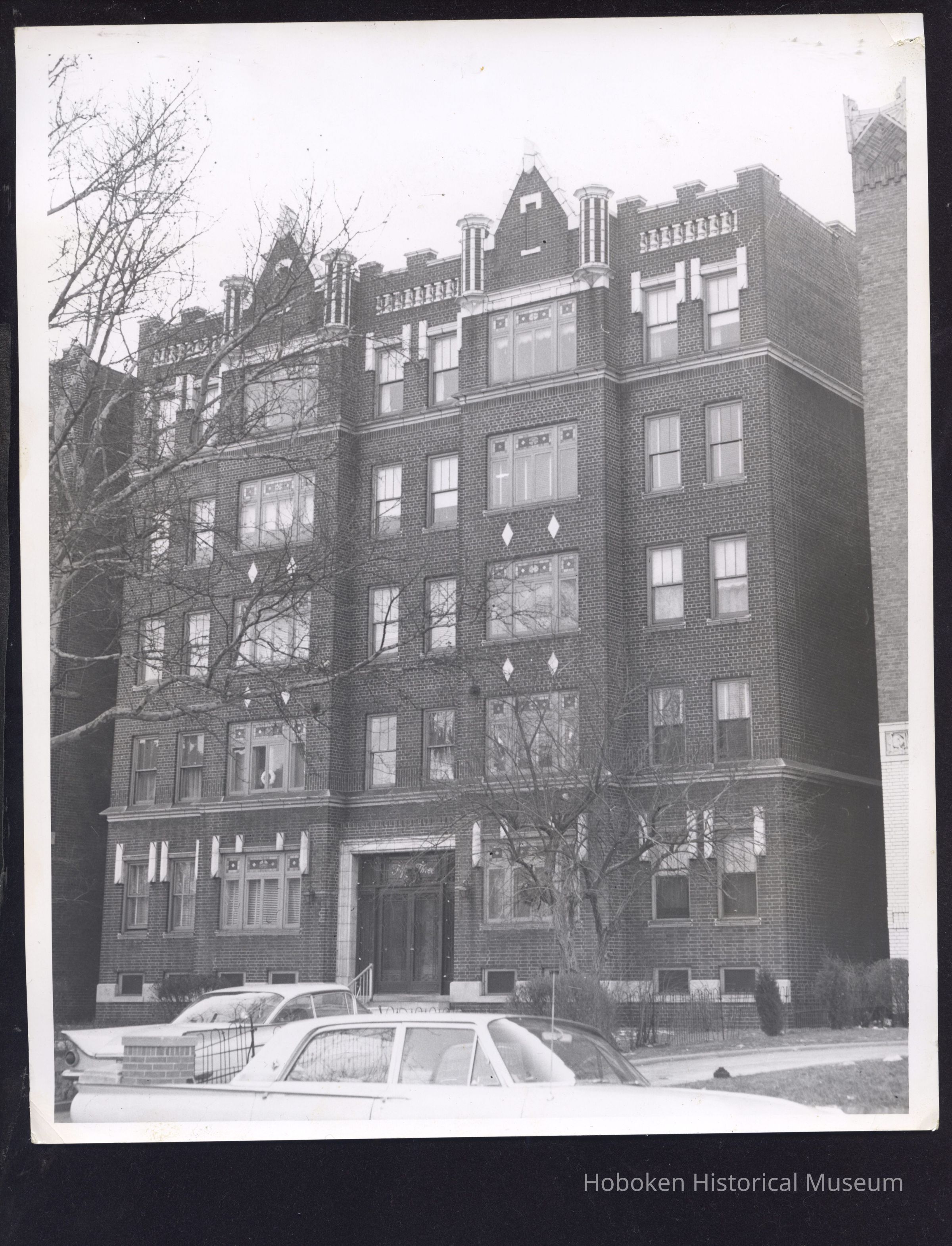 B&W photo of apartment building a 53 Duncan Avenue, Jersey City. picture number 1