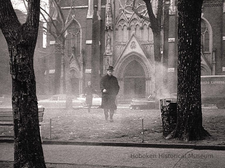 in distance: Marlon Brando; foreground Karl Malden; Church Square Park