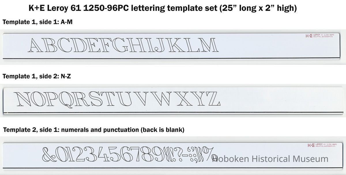 Leroy lettering template 61 1250-96PC made by Keuffel & Esser Co., (Hoboken), n.d., ca. 1950-1960 picture number 1