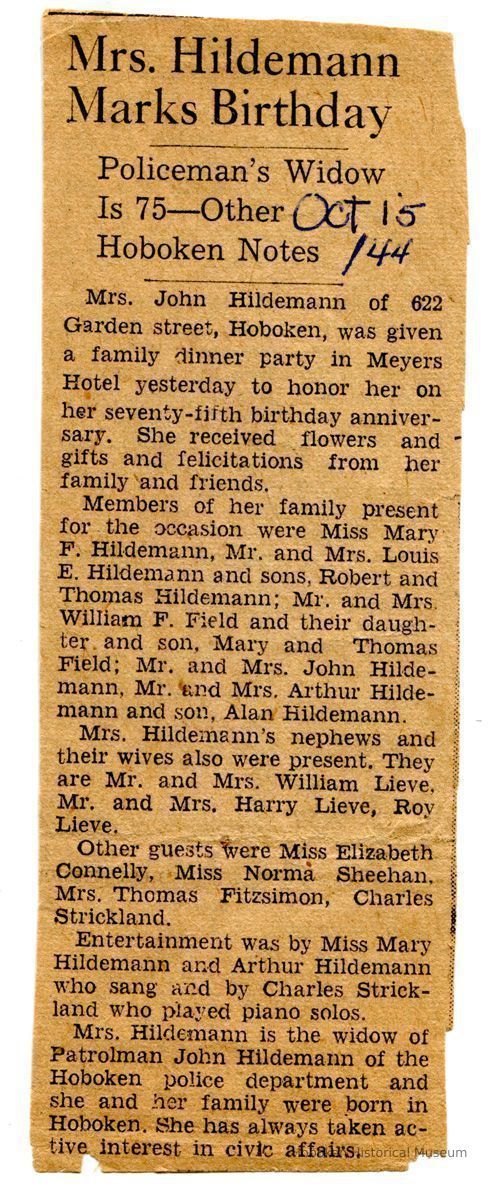 Mary Hildemann 75th birthday