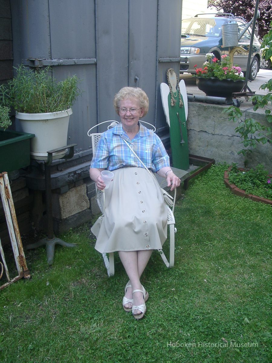 Digital color image of the gardens and people on the Secret Gardens Tour, Hoboken Historical Museum, Hoboken, June 9, 2002. picture number 1