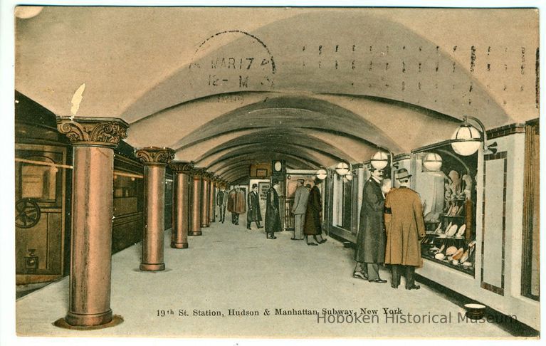 Digital image of Hudson & Manhattan R.R. postcard titled: 19th St. Station, Hudson & Manhattan Subway, New York. No date, ca. 1909. picture number 1