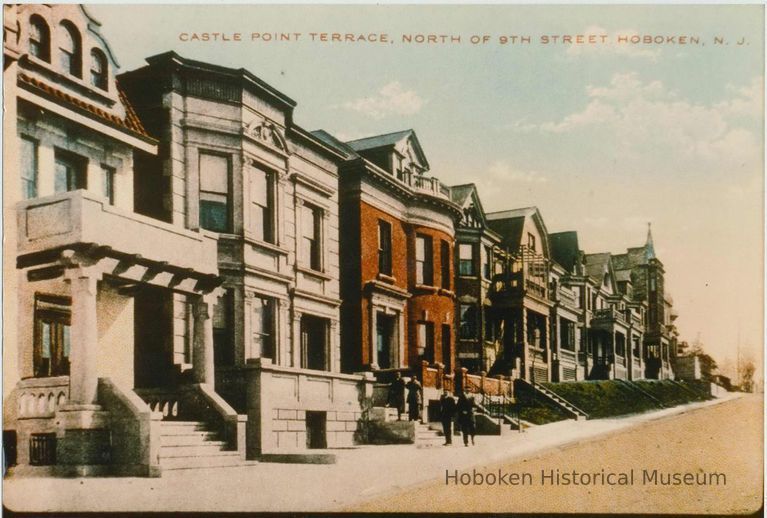 Castle Point Terrace, North of 9th Street, Hoboken, postcard, copy print