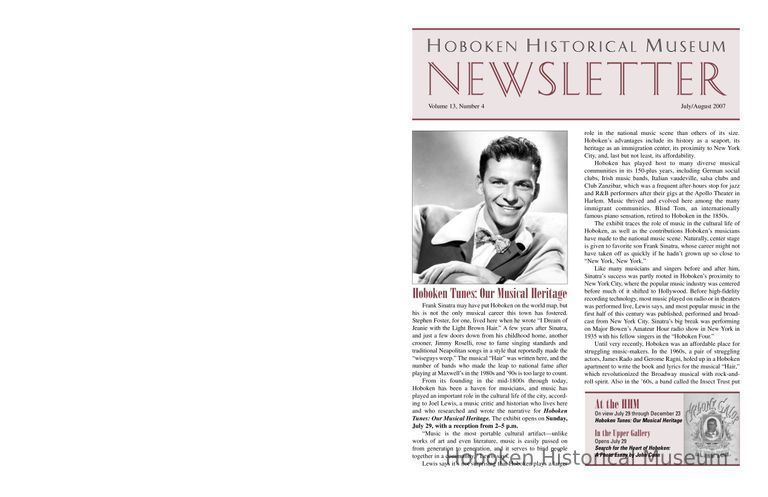 Hoboken Historical Museum Newsletter [Second Series], Volume 13, Number 4, July-Aug. 2007. picture number 1