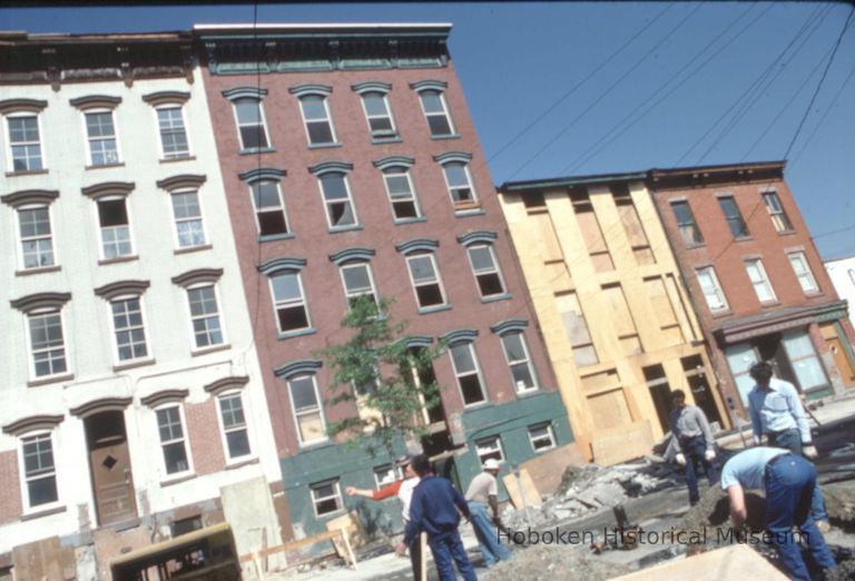 Color slide of building under renovation on or near Newark and Garden Sts., Hoboken, ca. 1984. picture number 1